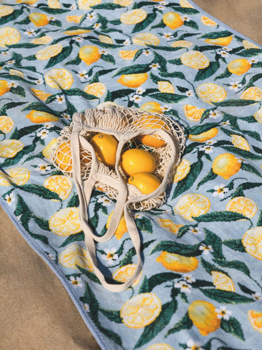Bath Sheet – Lemon and Leaves