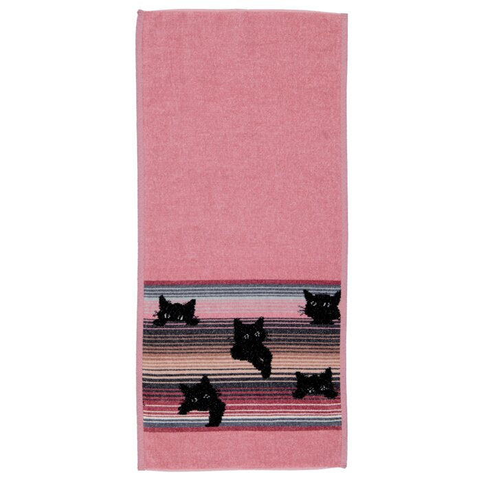 Elongated Guest Towel – Black Kitty