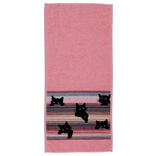 Elongated Guest Towel – Black Kitty