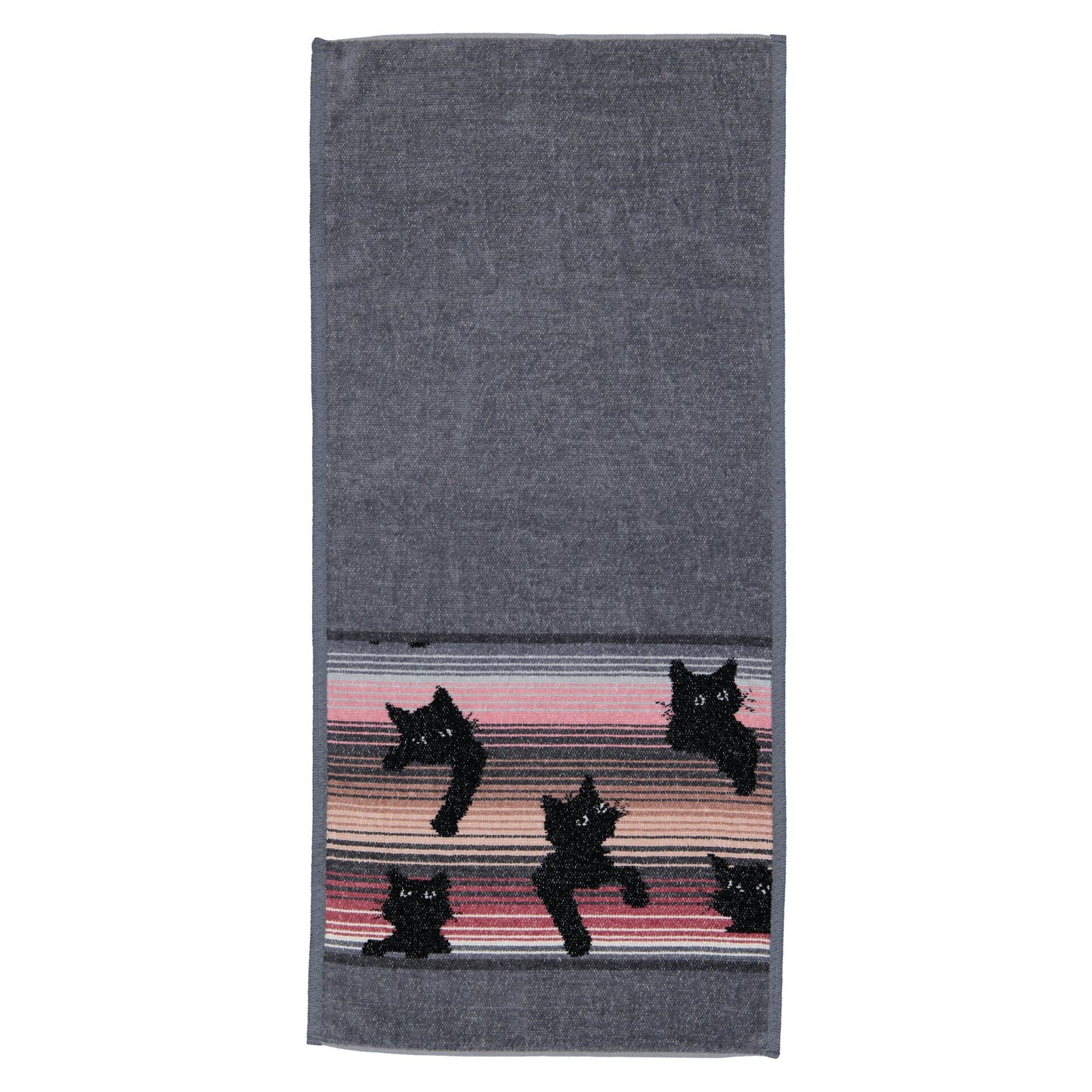 Elongated Guest Towel – Black Kitty