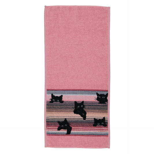 Elongated Guest Towel – Black Kitty